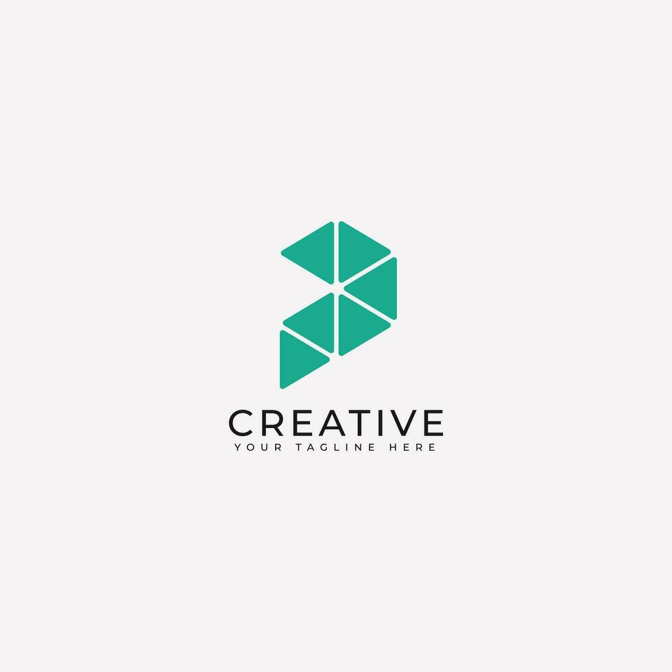 P letter, modern, minimalist and timeless logo vector