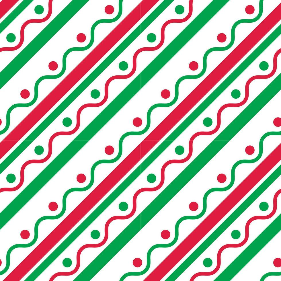 Seamless Christmas Wavy Lines With Dots vector