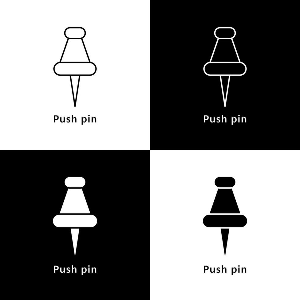 Push Pin Stationery Office Logo Icon vector