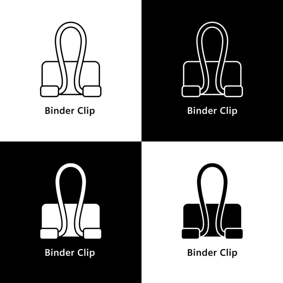 Binder Clip stationery Logo Vector Icon