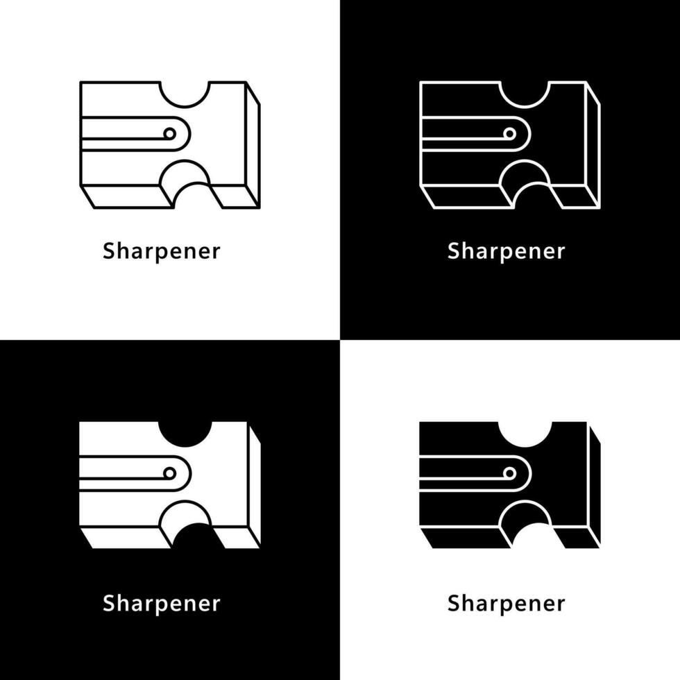 Pencil Sharpener School Equipment Logo Vector Icon