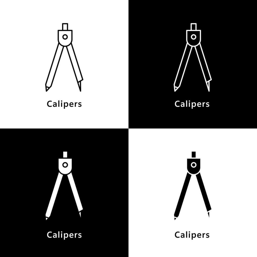 Caliper Geometry Tool Logo Vector Icon