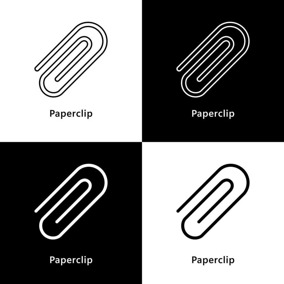 Paperclip Attach Stationery Logo Vector Icon