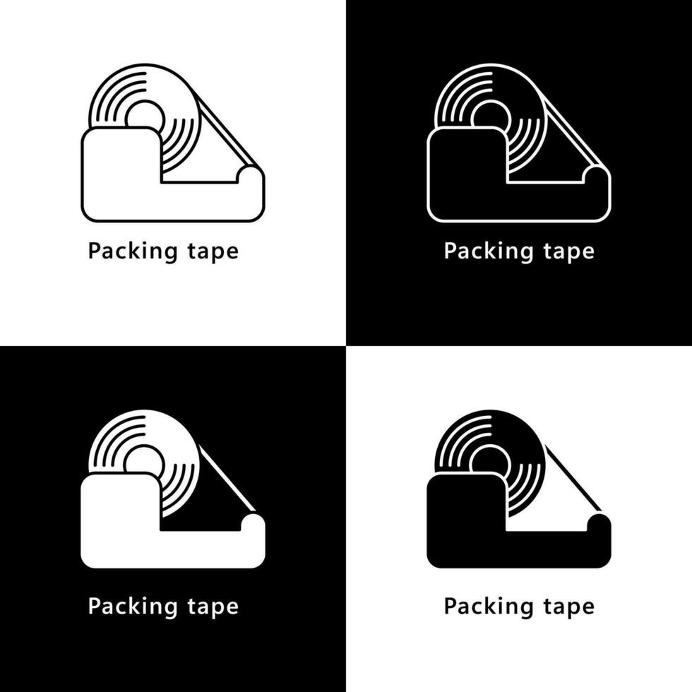 Packing Tape Roll Logo Icon vector