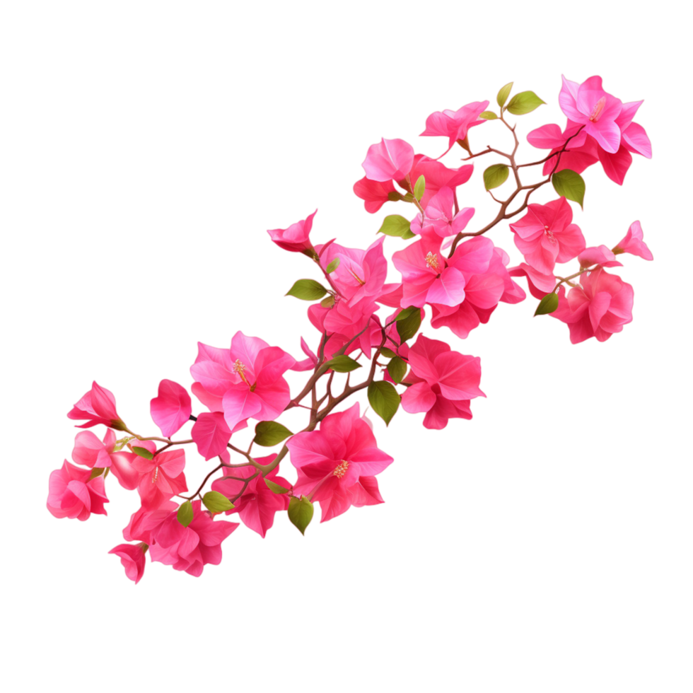 AI generated Bunch of Pink Bougainvillea on transparent background png