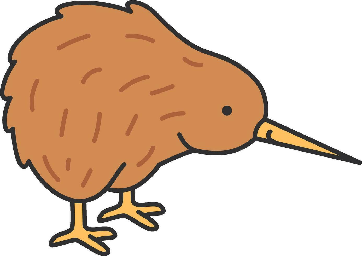 Kiwi bird flat icon. Vector illustration of kiwi bird.