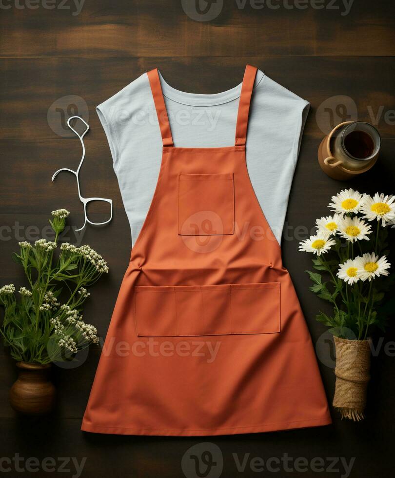 AI generated AI Generated Stylish Adjustable Cooking aprons for men and women photo