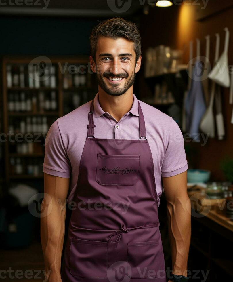 AI generated AI Generated Stylish Adjustable Cooking aprons for men and women photo