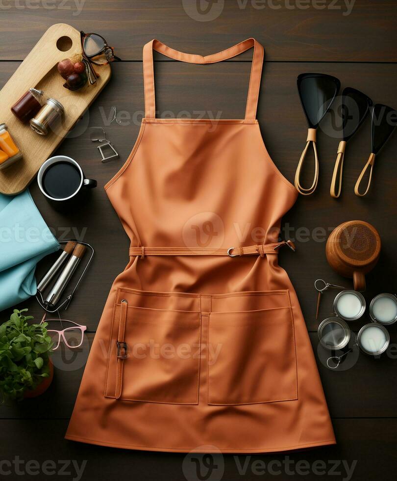 AI generated AI Generated Stylish Adjustable Cooking aprons for men and women photo