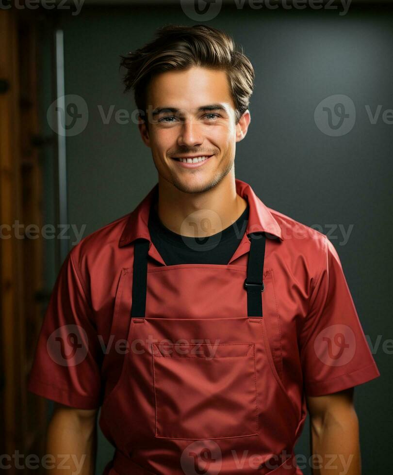 AI generated AI Generated Stylish Adjustable Cooking aprons for men and women photo