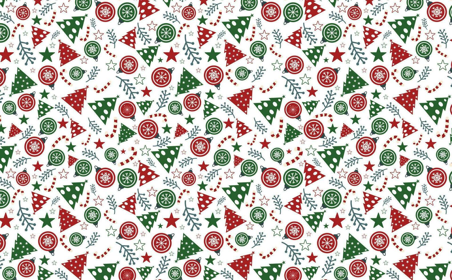 Christmas background with ornamental Candy, gift, holly, leaves,  toy. Holiday colorful seamless pattern. Winter background.Ready to print for fabric, textile, wrapping paper and other decoration. vector