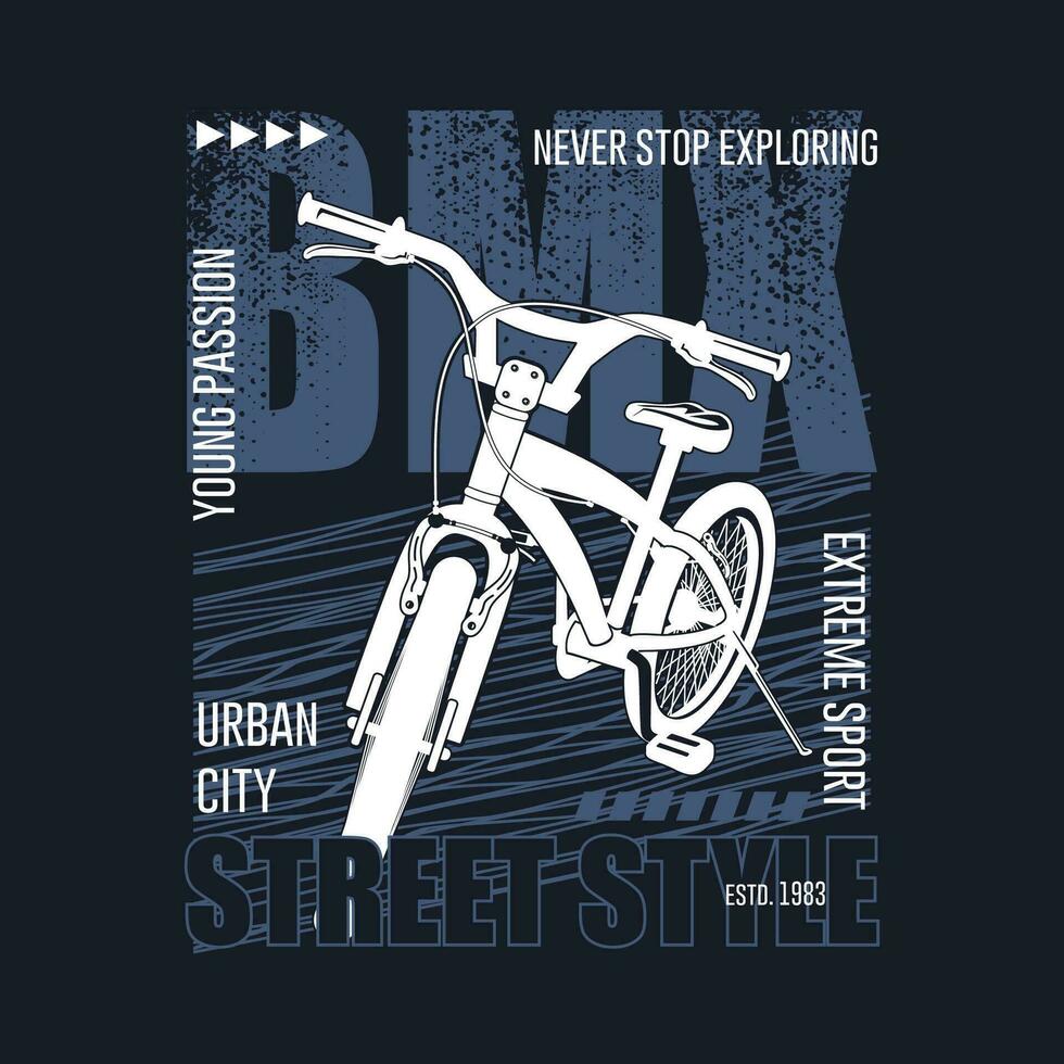 bmx calle estilo gráfico tipografía vector, para t camisa imprimir, casual estilo vector