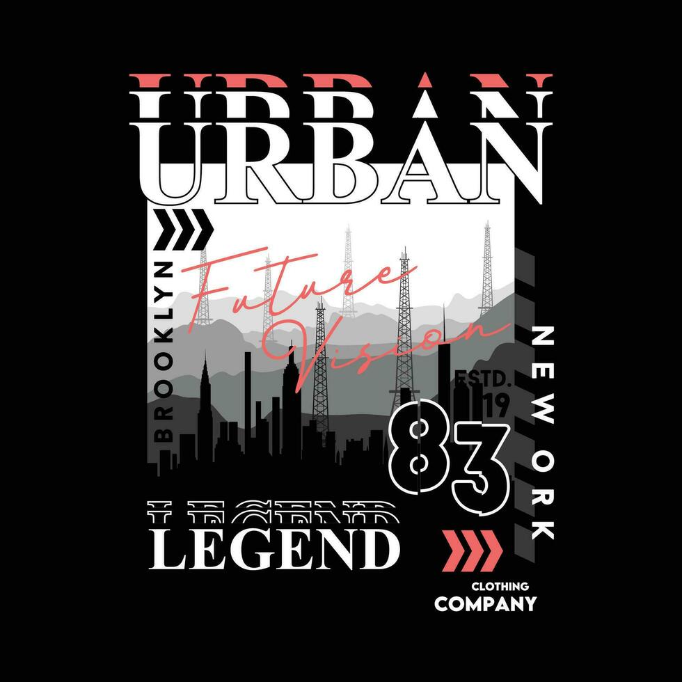 brooklyn urbano leyenda gráfico t camisa diseño, tipografía vector, ilustración, casual estilo vector