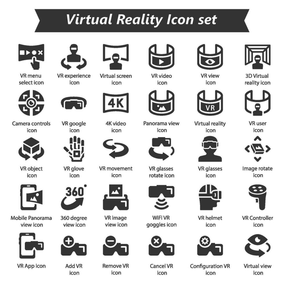 Virtual Reality Icon Set vector