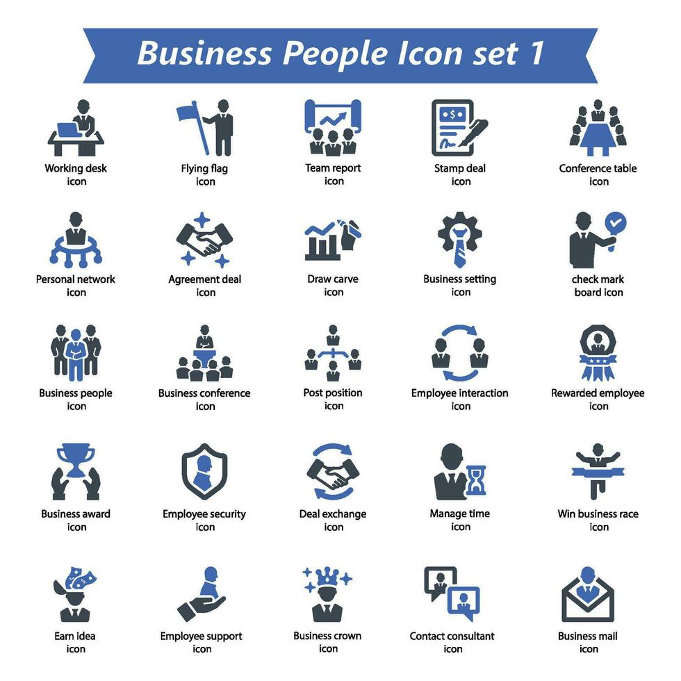 Business People Icon Set 1 vector