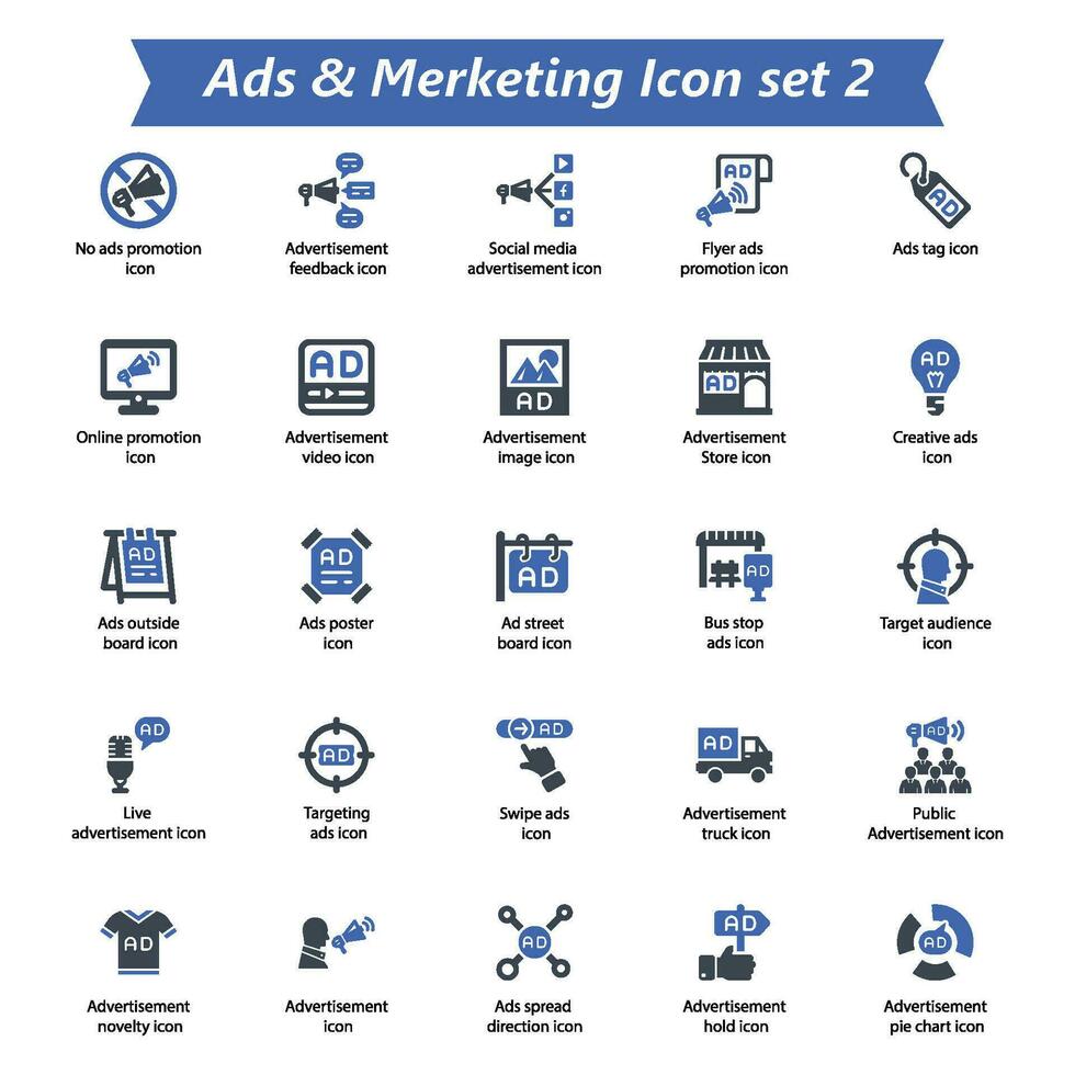 Ads Marketing Icon Set 2 vector
