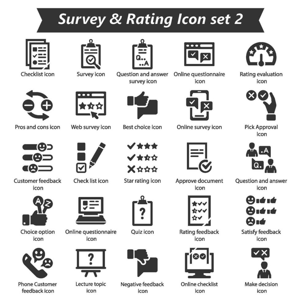 Survey Rating Icon Set 2 vector