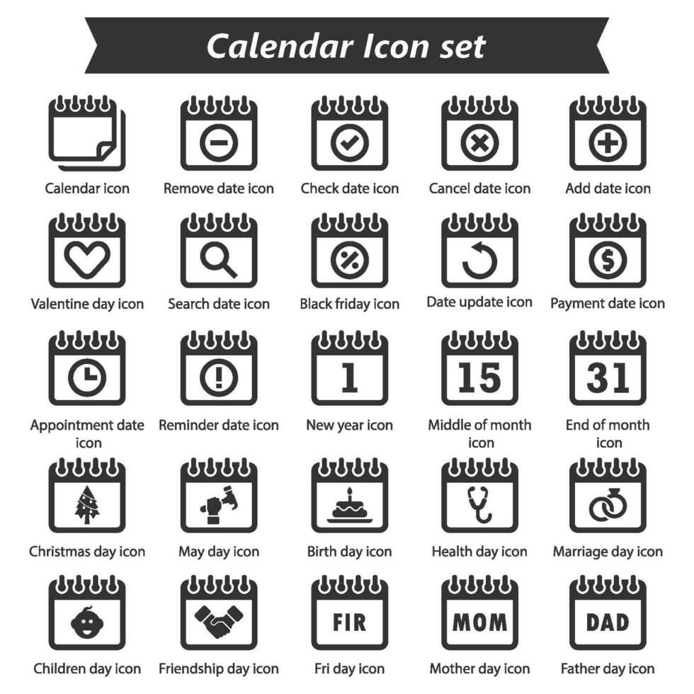 conjunto de iconos de calendario vector