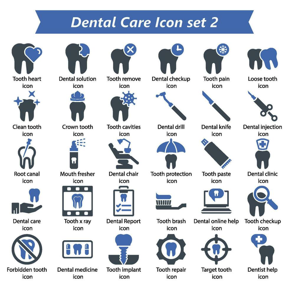 Dental Care Icon Set 2 vector