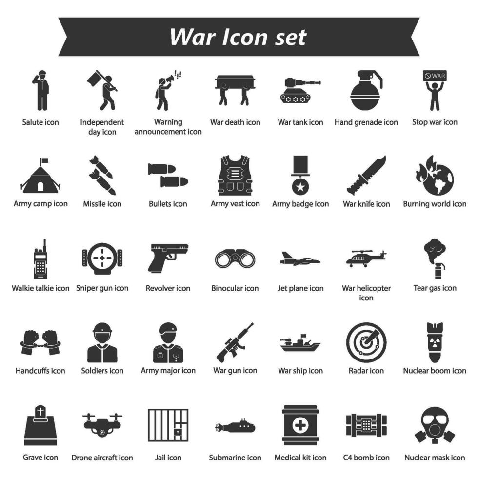 War Icon Set vector