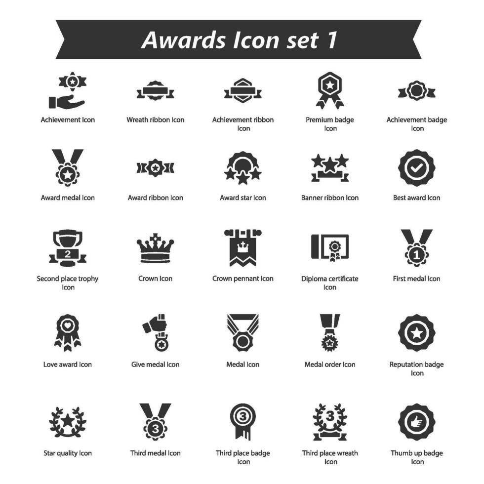 Awards Icon Set 1 vector