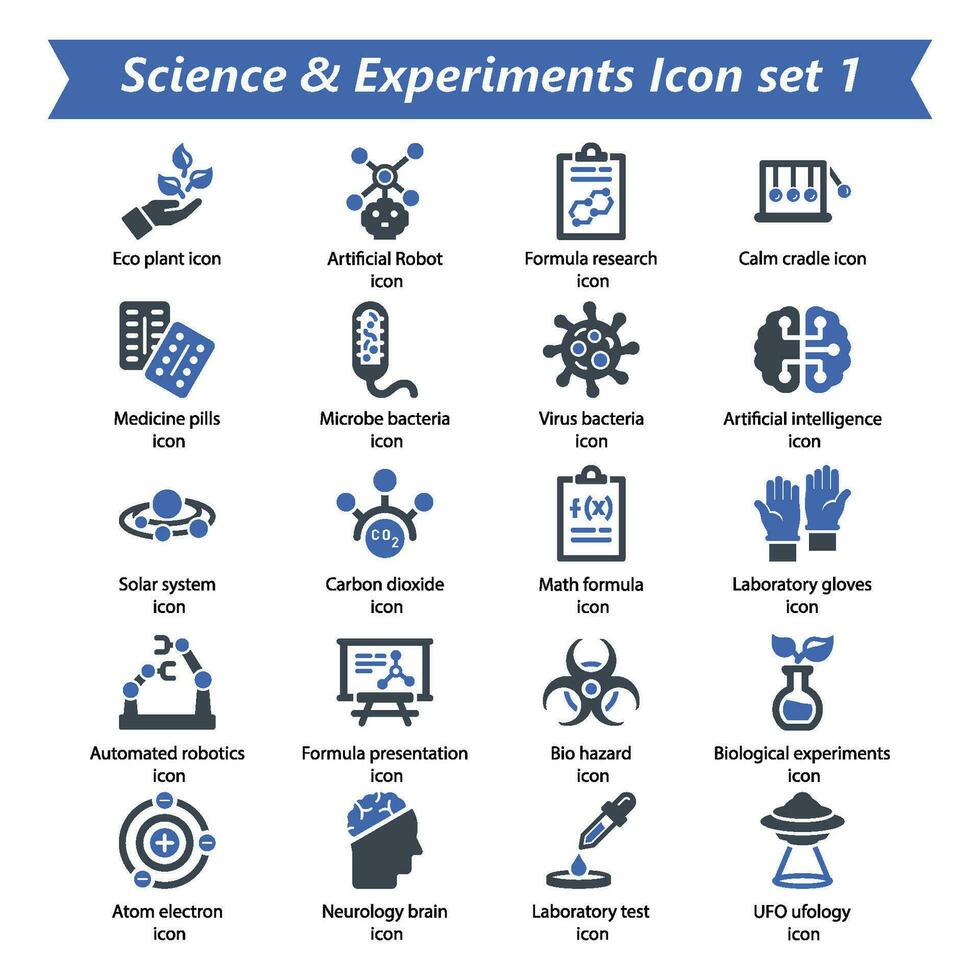 Science Experiments Icon Set 1 vector