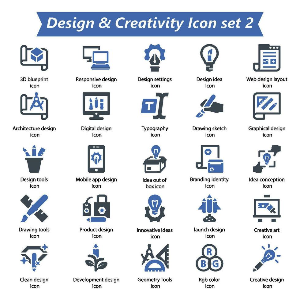 Design Creativity Icon Set 2 vector