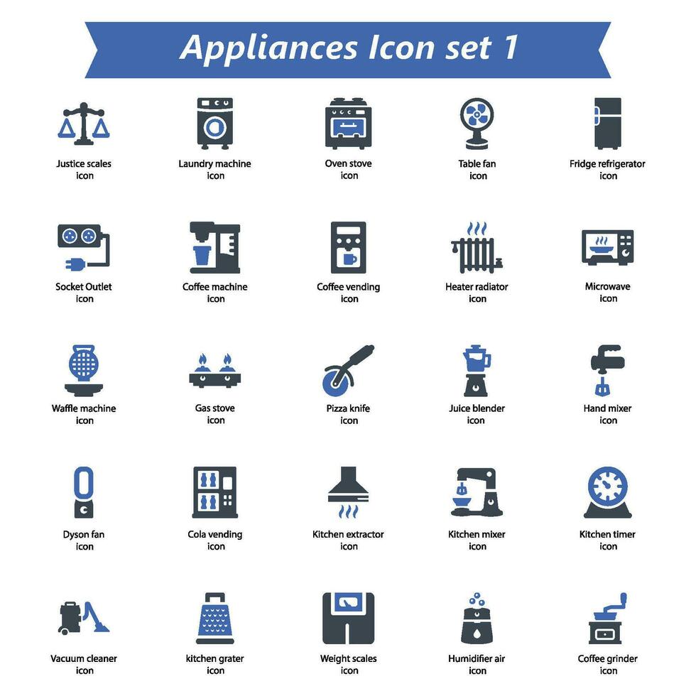 Appliances Icon Set 1 vector