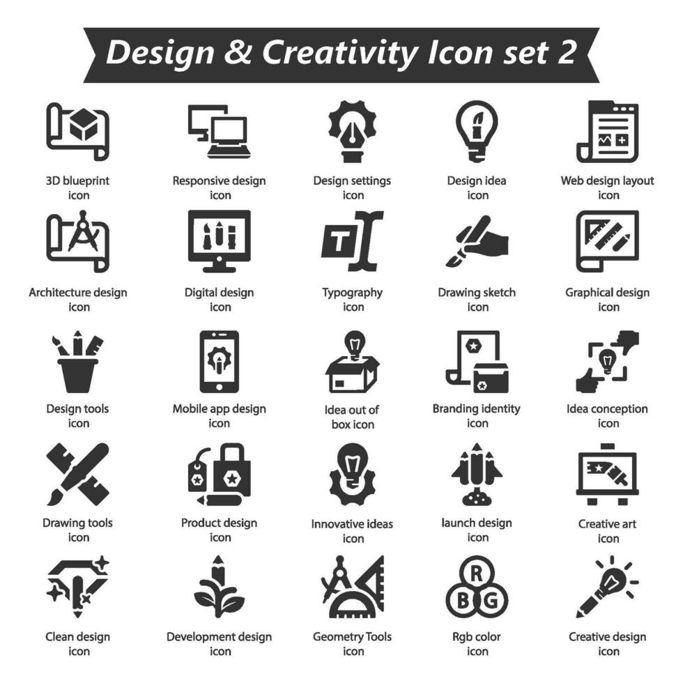 Design Creativity Icon Set 2 vector