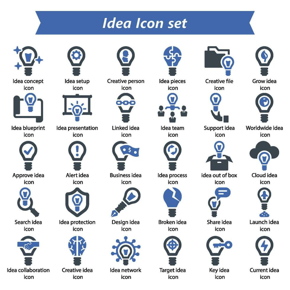 conjunto de iconos de ideas vector