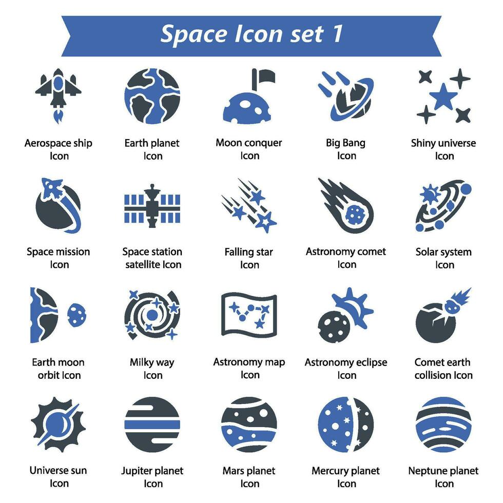 Space Icon Set 1 vector