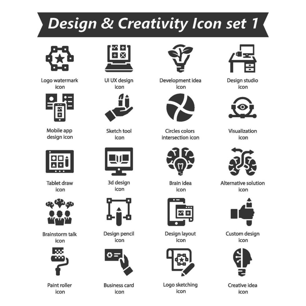 Design Creativity Icon Set 1 vector