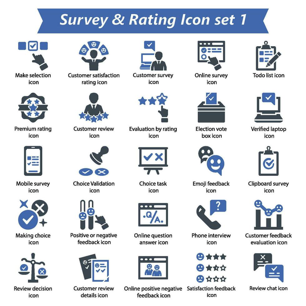 Survey Rating Icon Set 1 vector