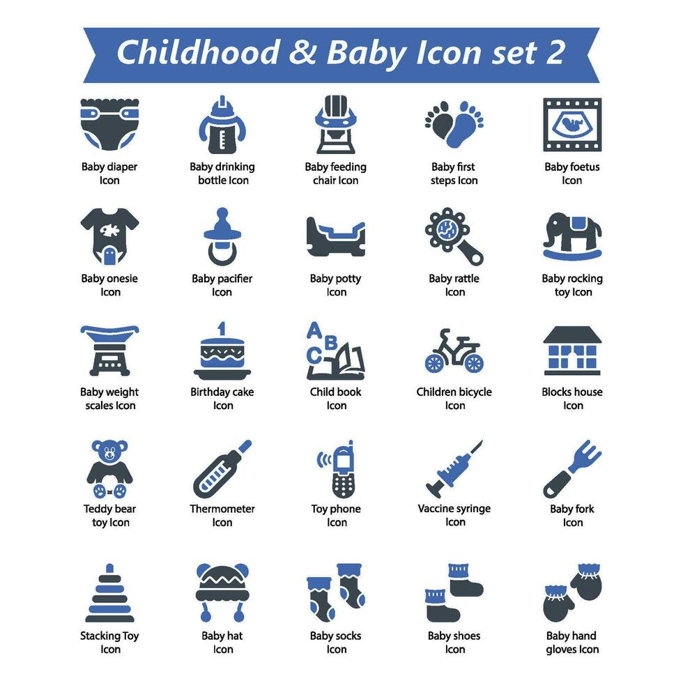 Childhood Baby Icon Set 2 vector