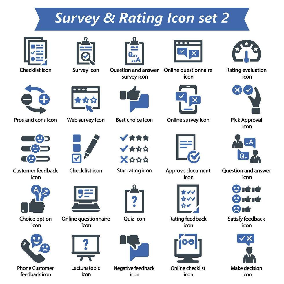 Survey Rating Icon Set 2 vector
