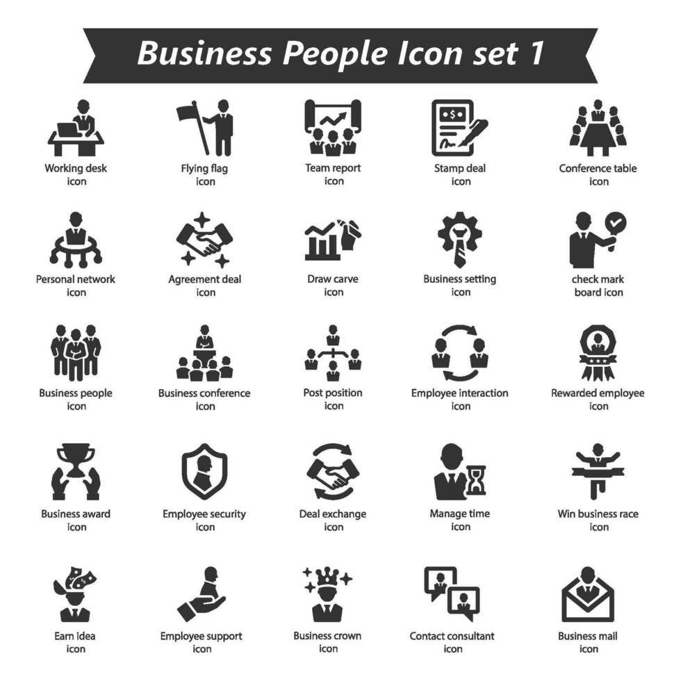 Business People Icon Set 1 vector