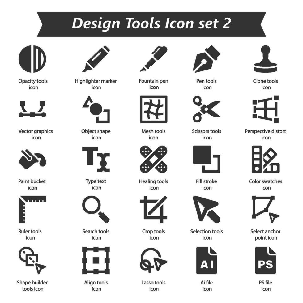 Design Tools Icon Set 2 vector