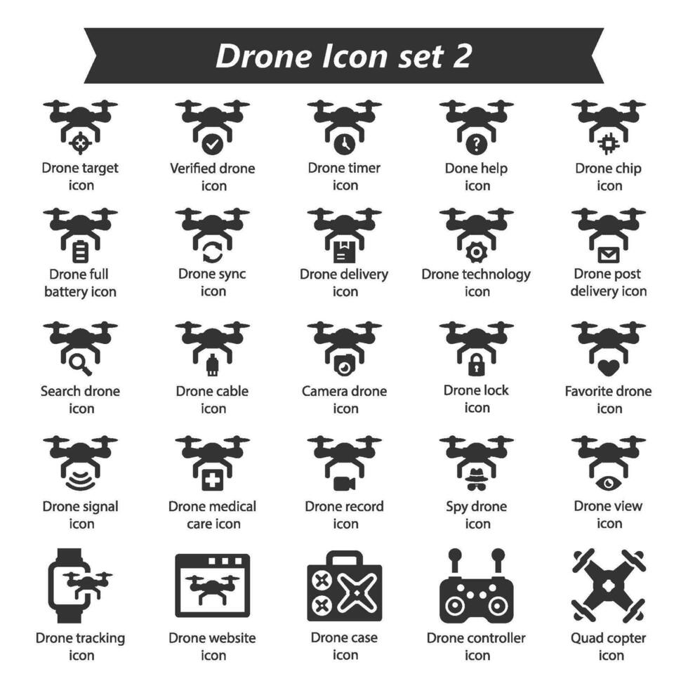 Drone Icon Set 2 vector