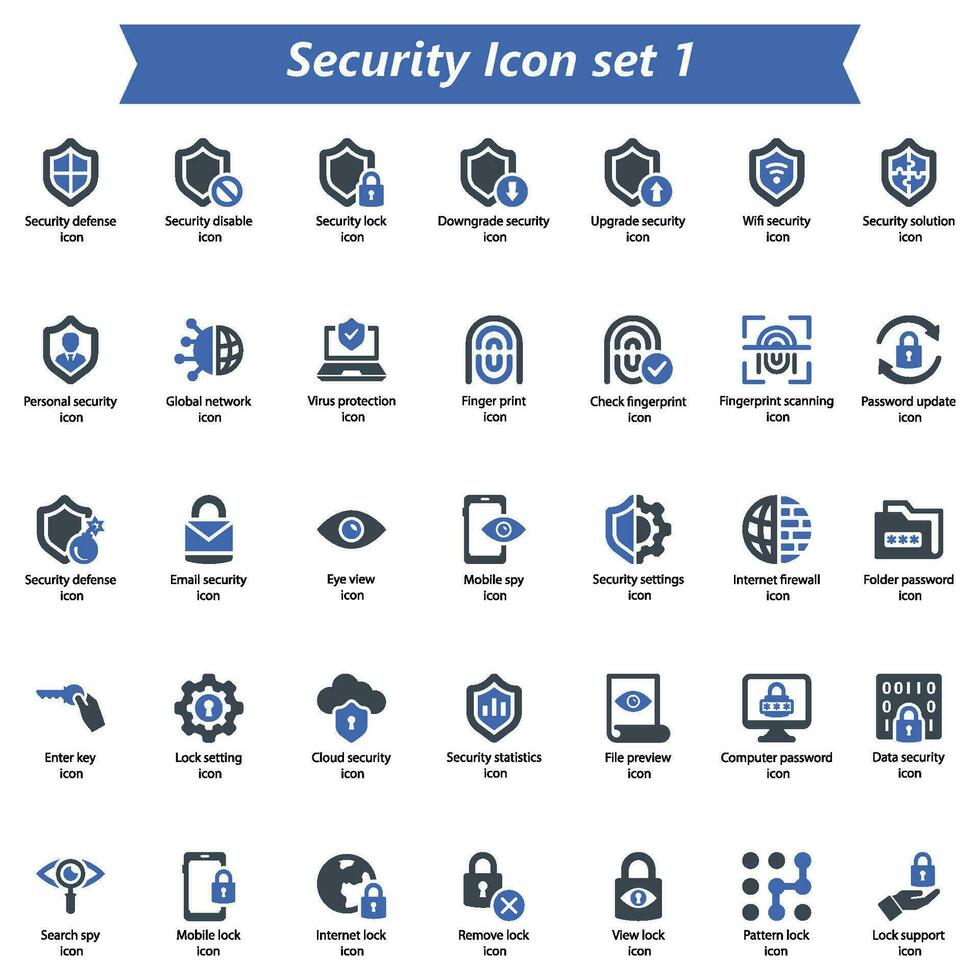 Security Icon Set 1 vector