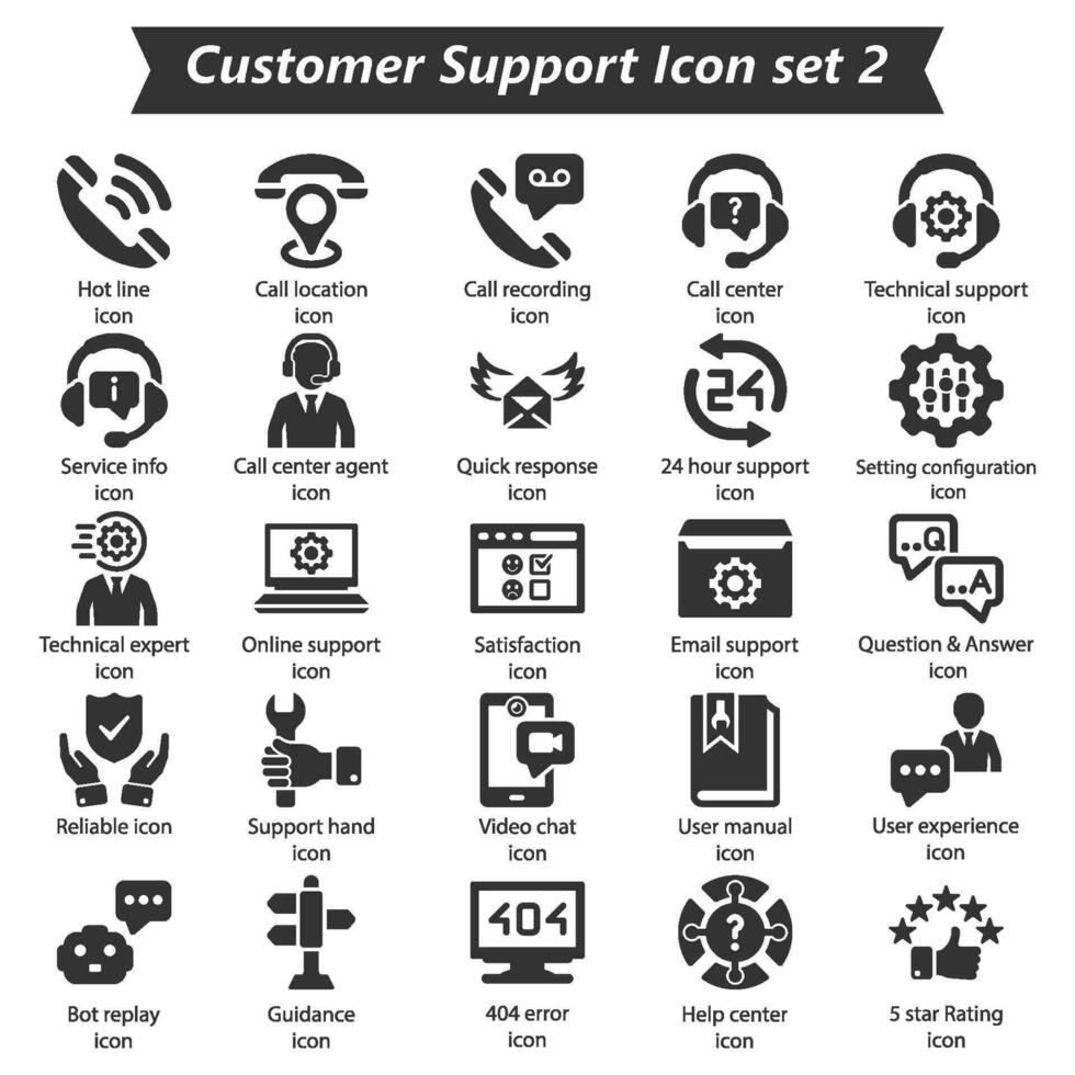 Customer Support Icon Set 2 vector