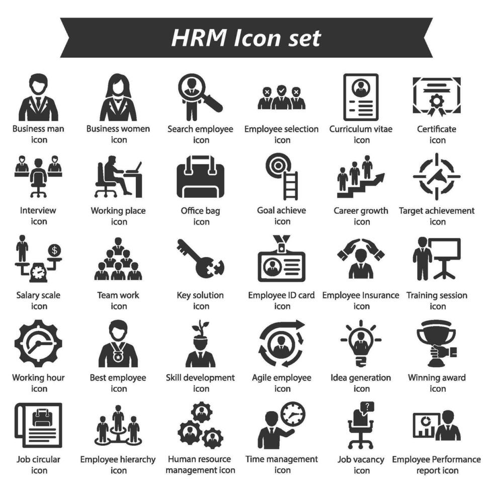 Human Resource Management Icon Set vector