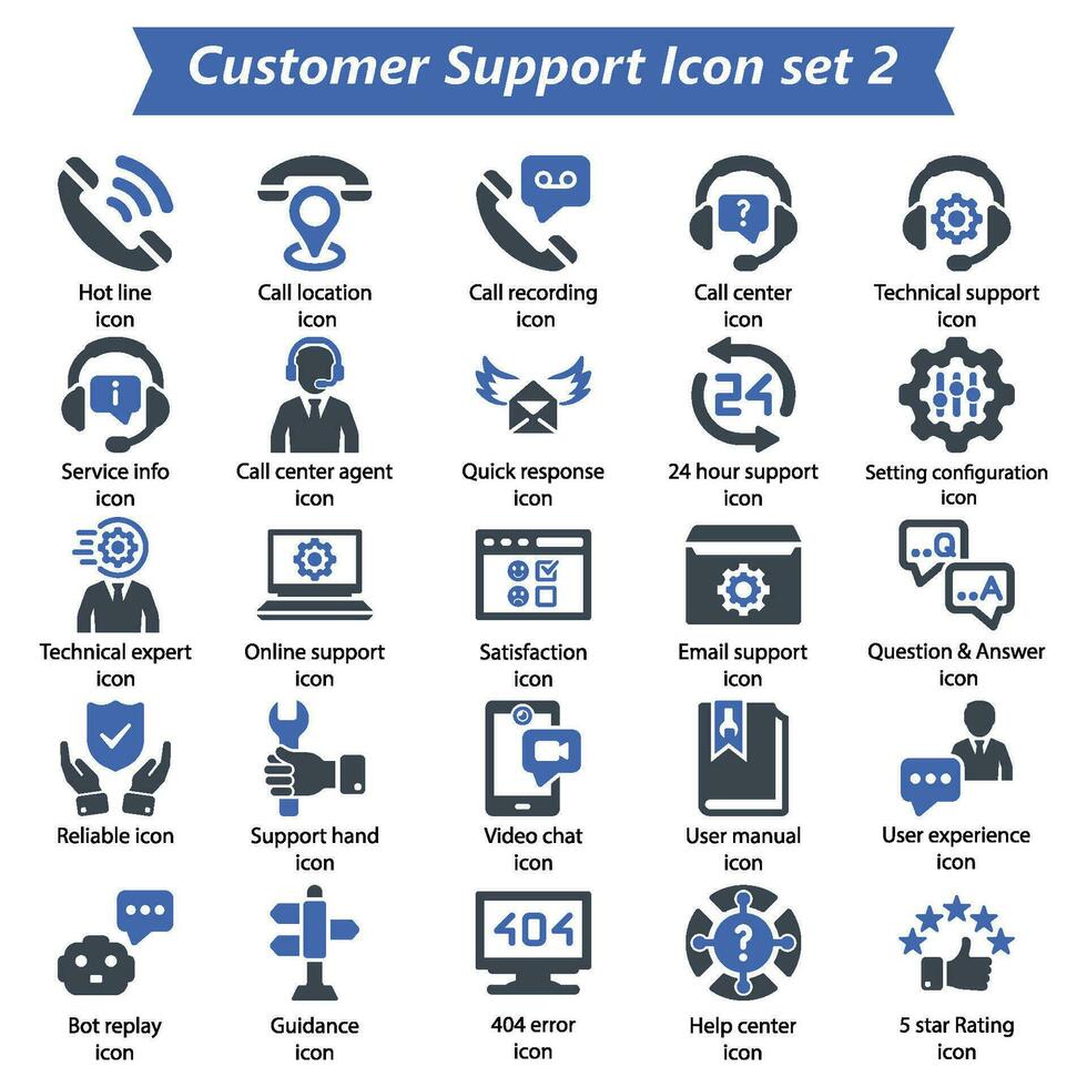 Customer Support Icon Set 2 vector
