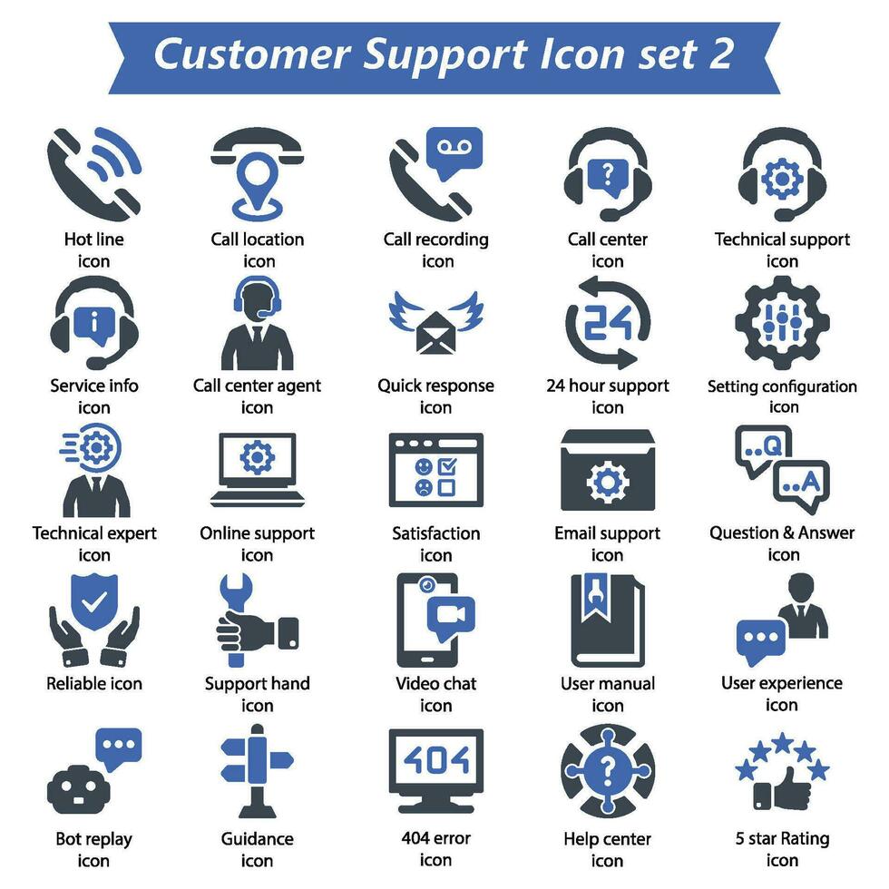 Customer Support Icon Set 2 vector