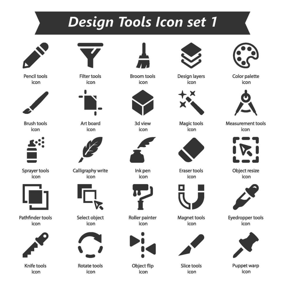 Design Tools Icon Set 1 vector