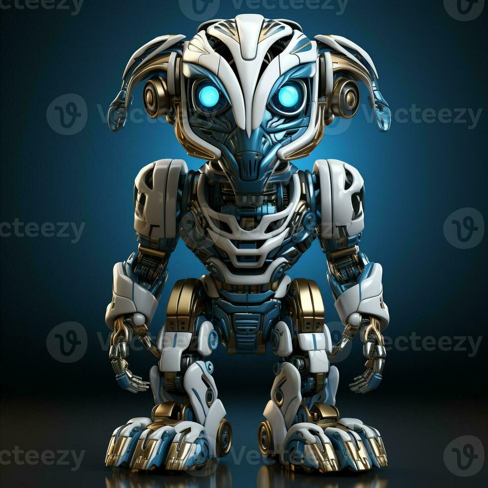 AI generated 3d cartoon robot zebra photo