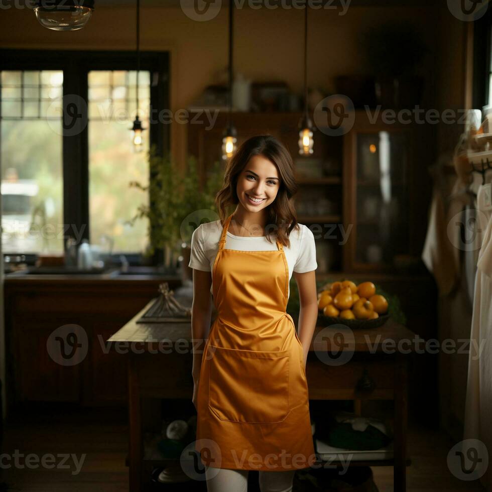 AI generated AI Generated Stylish Adjustable Cooking aprons for men and women photo