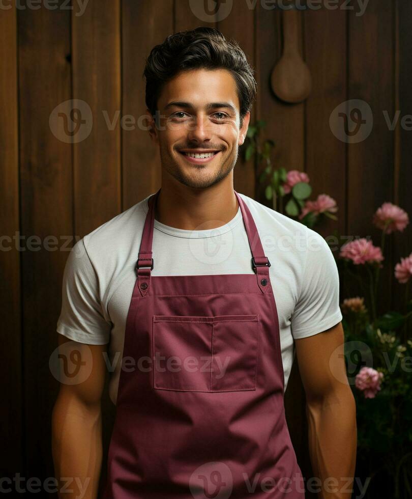 AI generated AI Generated Stylish Adjustable Cooking aprons for men and women photo