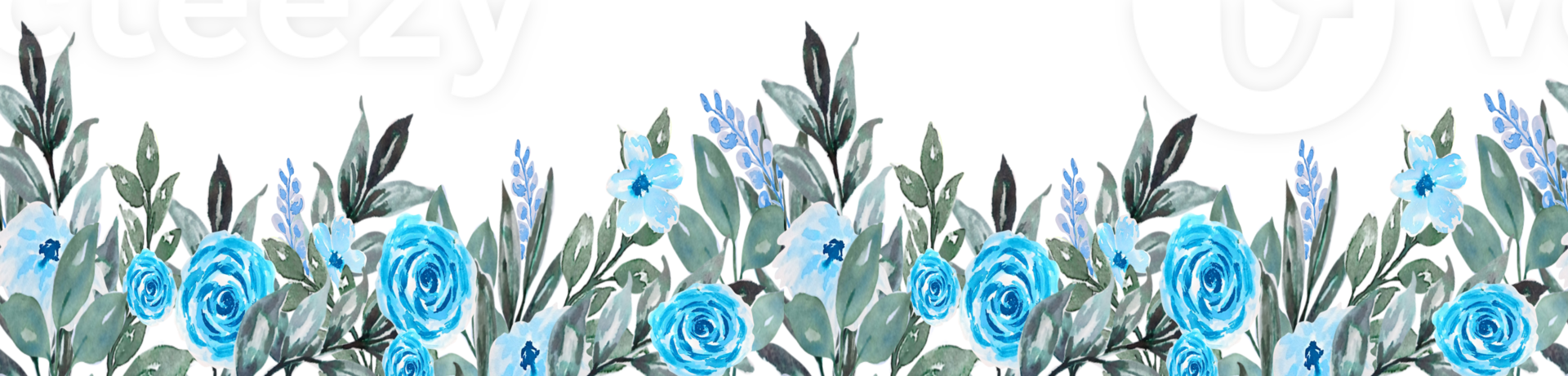 waterverf bloemen grens. botanisch bladeren kader png