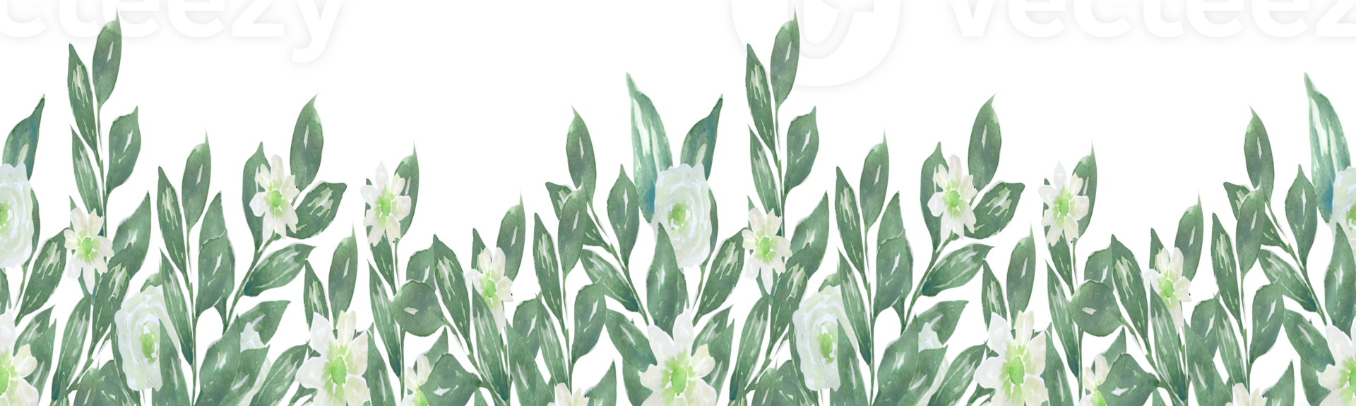 Watercolor Spring Flower Border.Botanical leaf frame illustration png