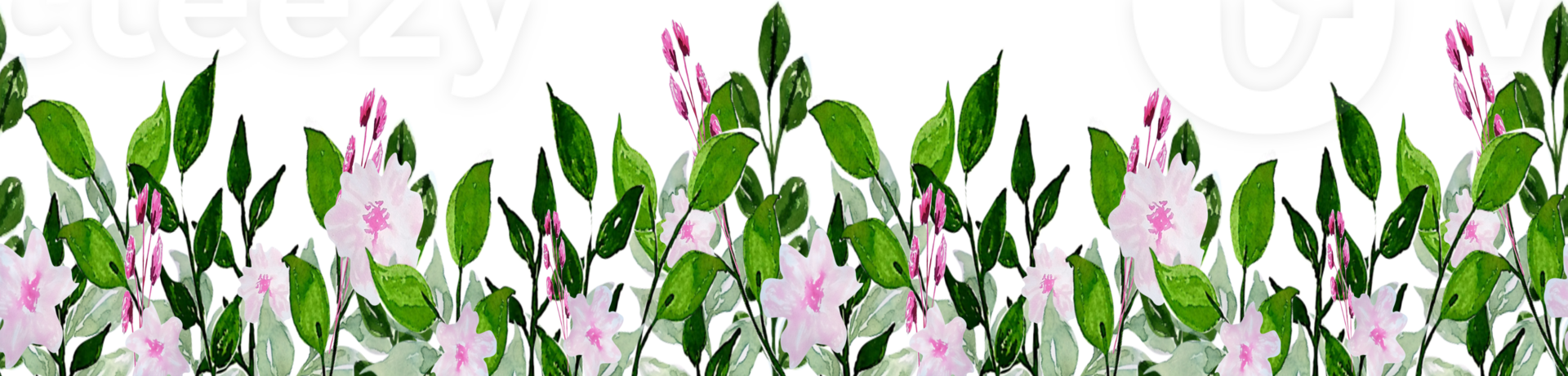 Beautiful floral watercolor border.Botanical flower leaves frame illustration hand painted png